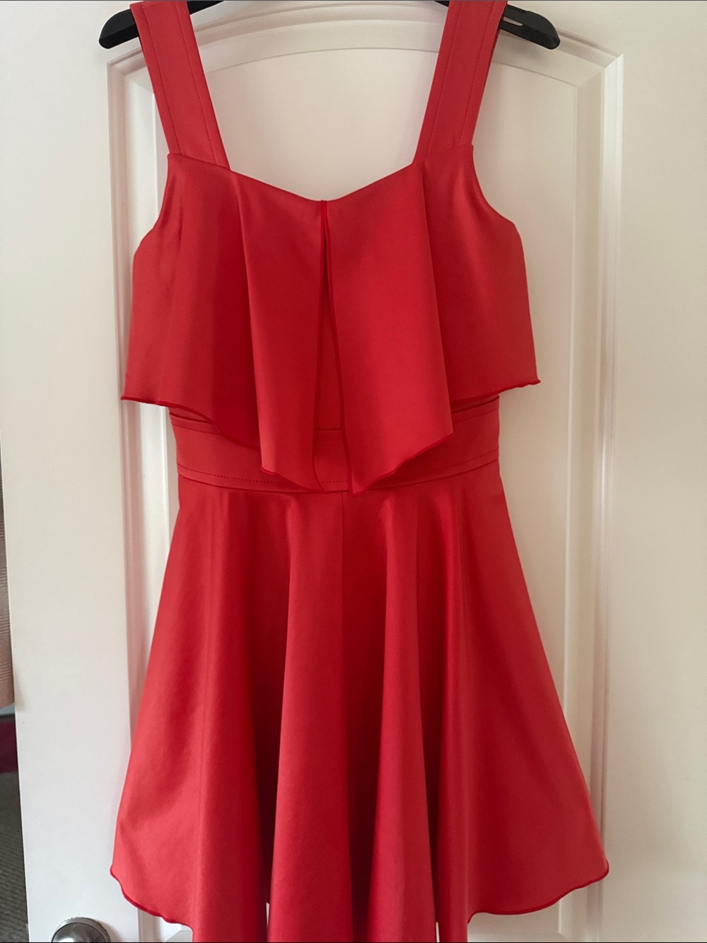 icb Red Ruffle-Front Mini Dress with Wide Straps size 4